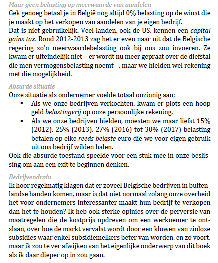 Fragment uit mijn boek 'Gebeten' (hoofdstuk 20, over vermogenswinstbelasting)